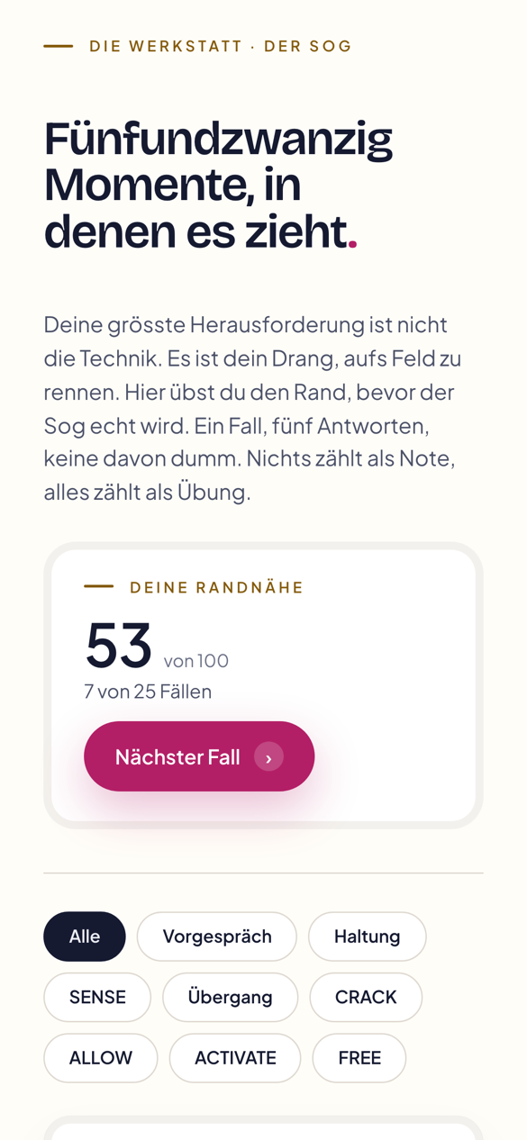 Ein Moment, fünf Wege. Danach siehst du alle mit ihrer Zahl.